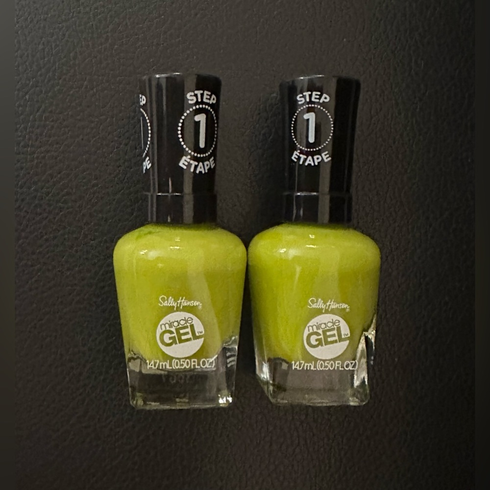 Set of 2 Sally Hansen Miracle Gel Nail Polish 14.7ml 0.5 fl oz Each Lime Green